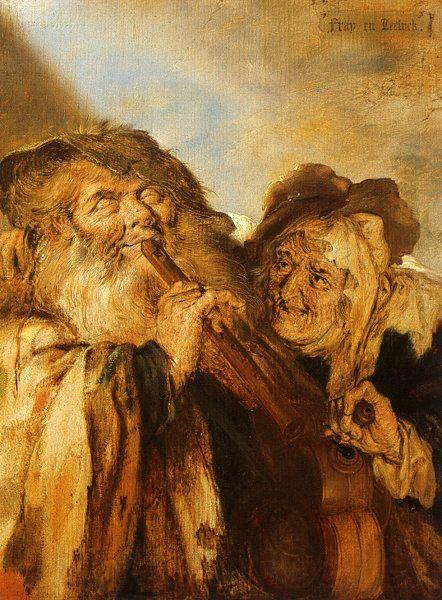 Adriaen Pietersz Vande Venne Beggars Playing Pipes and a Hurdy Gurdy France oil painting art